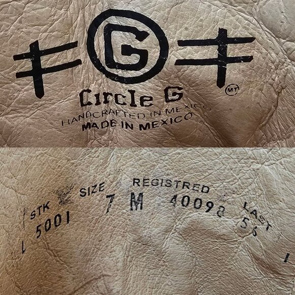 Circle G Western Boots Womens 7M Pointed Toe Embroidery Cowgirl Brown Leather - Picture 8 of 15